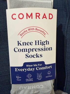 Comrad Knee High Compression Socks in Light Gray